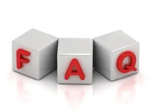 IAEA, Three white cubes with the letters F A Q IAEA, FAQ