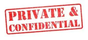Beneficiaries, Private & Confidential created by a red rubber stamp Beneficiaries, Confidentiality