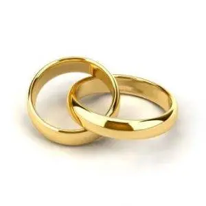 California Intestate Succession, Two interconnected gold wedding band rings California Intestate Succession, Married couples
