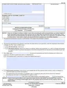 Sell a Probate Home, Notice of Proposed Action Sell a Probate Home, Give Notice