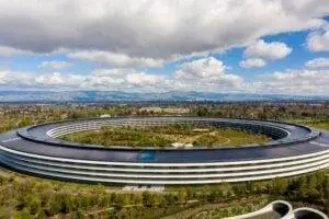 Aerial photo of Apple Inc Headquarters in Cupertino CA 