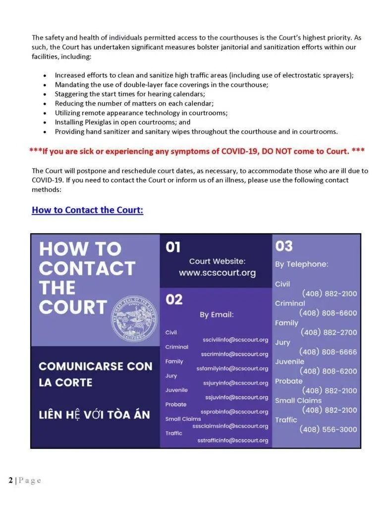 Page 2 of Santa Clara County Superior Court 1-12-2022 Press Release Limiting Public Access