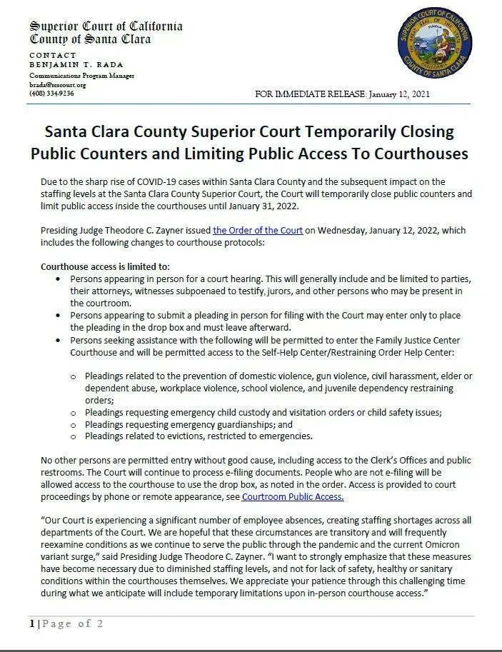 Probate Realtor, Santa Clara County Court Press Release Probate Realtor,